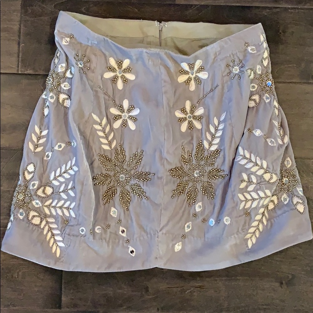 Free People Bright Lights Velvet Beaded Mini Skirt